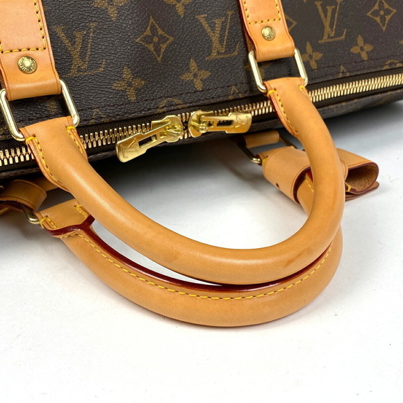 Louis Vuitton Keepall Handbag Travel Business Boston Bag Monogram Brown